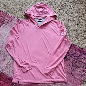 johnnie-O Pink and Tan Hooded Shirt